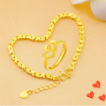 Jewellery 916 Malaysia Set Lelong Viral Murah Rantai Cop Emas Suasa 375 Original Lucky Love Korea & Bangkok Gold Peach Heart Bracelet for Women and Men Fashion Gelang Tangan Lelaki. 