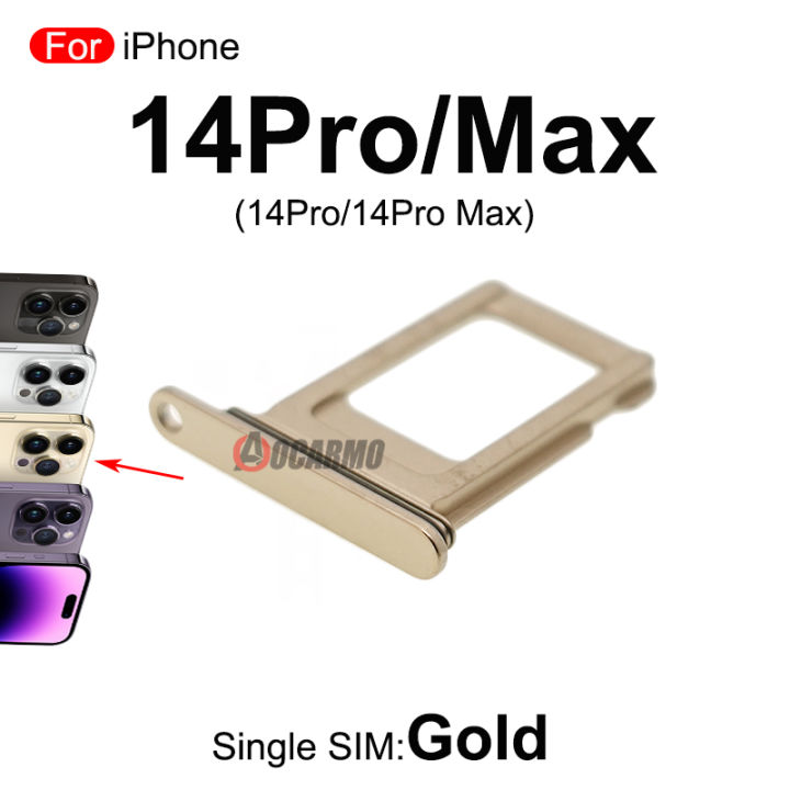 Single / Dual Sim Card For iPhone 14 Pro 14Pro Max SIM Tray Slot Holder Space Black /Silver/ Deep Purple /Gold Replacement Parts