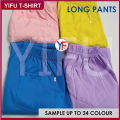 YIFU LONG PANTS KIDS JERSEY COTTON UNISEX SELUAR PANJANG BUDAK APPLE GREEN GOLDEN YELLOW WHITE GREY HAWAII BLUE 1 10 YEARS OLD. 