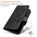 lthmy for Huawei Nova X9A Leather Flip Cover Phone Case with Rose Flower Embossing Magnetic Leather Wallet Cellphone Case. 