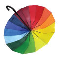 16 Ribs Rainbow Umbrella Curved Handle Waterproof Raining Sun Protection Parasol. 