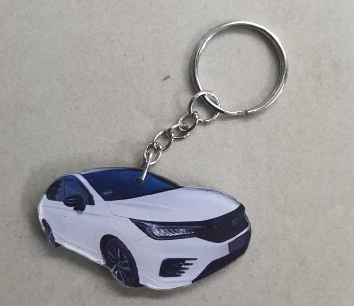 honda white keychain 2d city putih