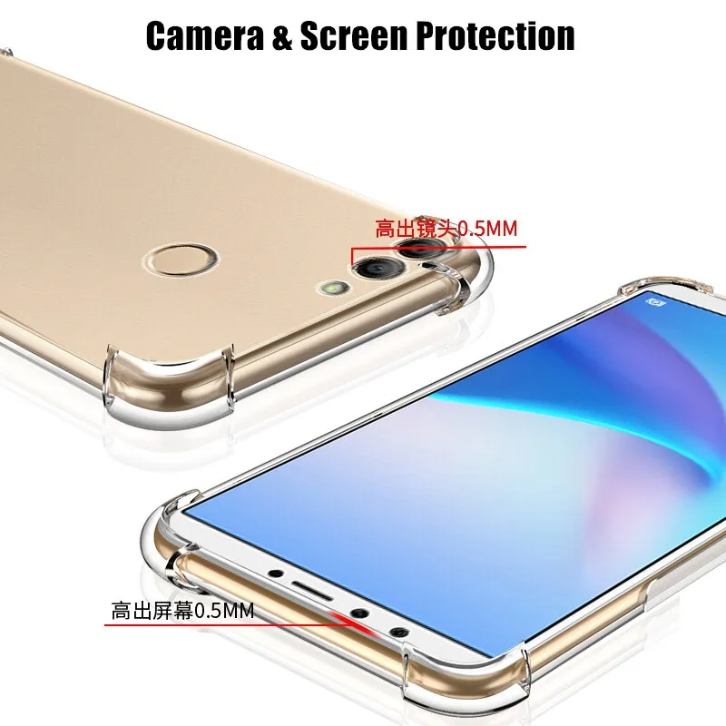 Coque Huawei Y9 2018 Transparent Souple Lanière Cordon