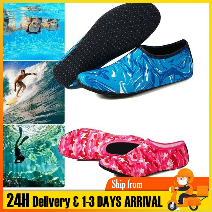 Anti slippery Foldable Shoes Snorkeg Yoga Gym anti skid swimming shoes Beach stokin Kasut Pantai or soc