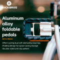 ROCKBROS Bicycle Foldable Pedals Anti-slip Sealed Bearings Bike Pedal Aluminium Alloy Durable Universal Reflective Pedal For Folding Bike MTB. 