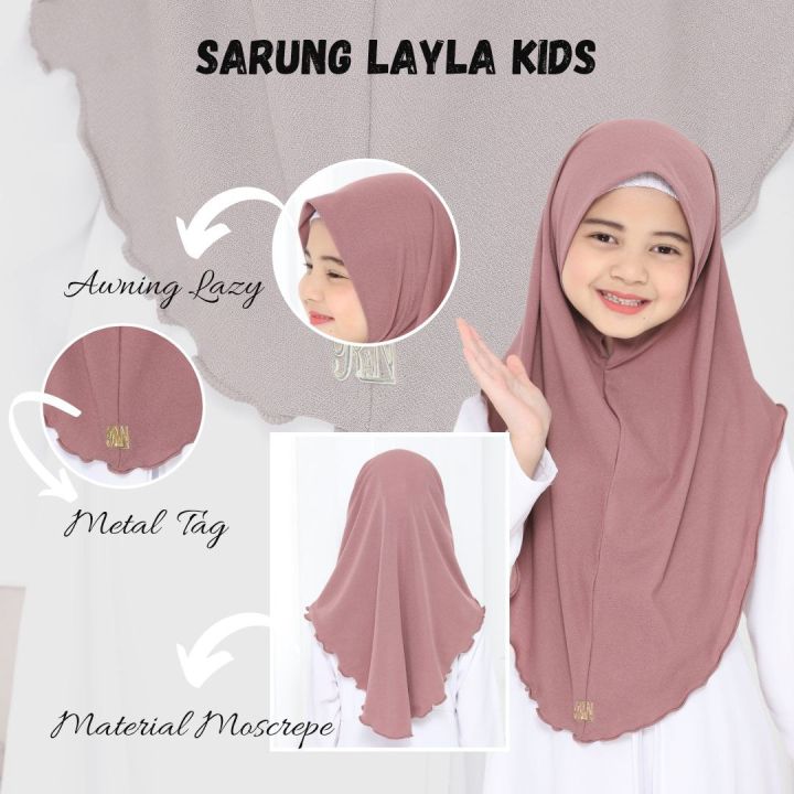 TUDUNG BUDAK KIDS HIJAB Sarung Murah dan Viral Tik Tok 2023 Baby Girls Tudung kanak Perempuan Hijab Kids Girl | Tudong Budak