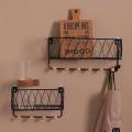 Nordic Metal Highquality Wall Grid Hanging Mount Shelf Home Furnishing Storage Rack Holder Home Decoration Small - Small black. 