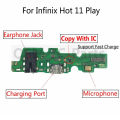 For Infinix Hot 11 Play USB Charging Board Dock Charger Port Plug Headphone Audio Jack Microphone MIC Flex Cable. 