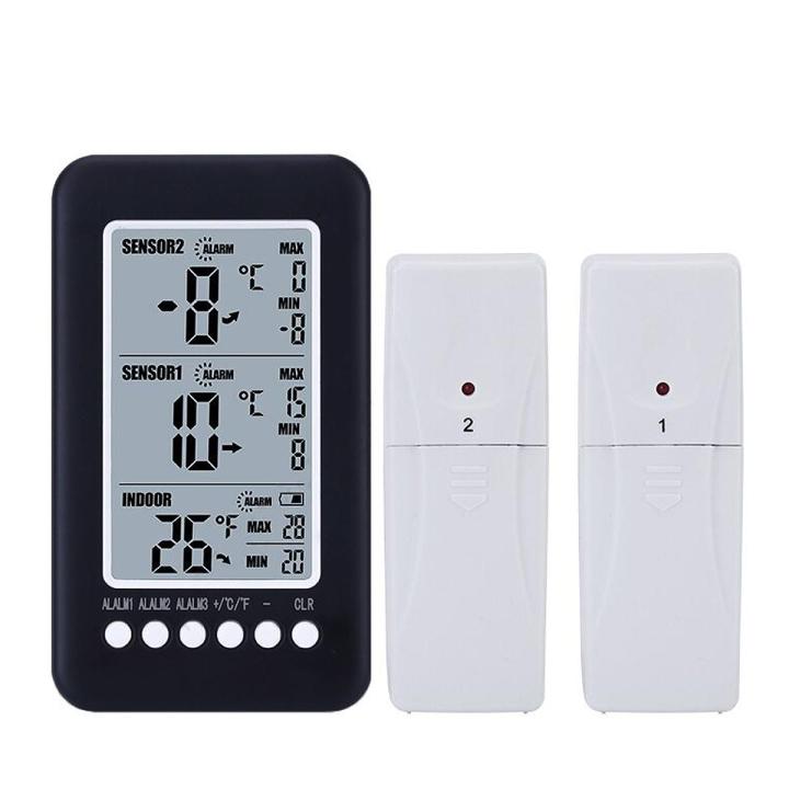 2 Sensor New Digital Freezer Alarm LCD screen Indoor Outdoor - | Daraz ...