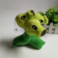 15cm Plants Vs Zombies Figures Doll Three head PeaShooter Plush Peashooter Stuffed Toys. 