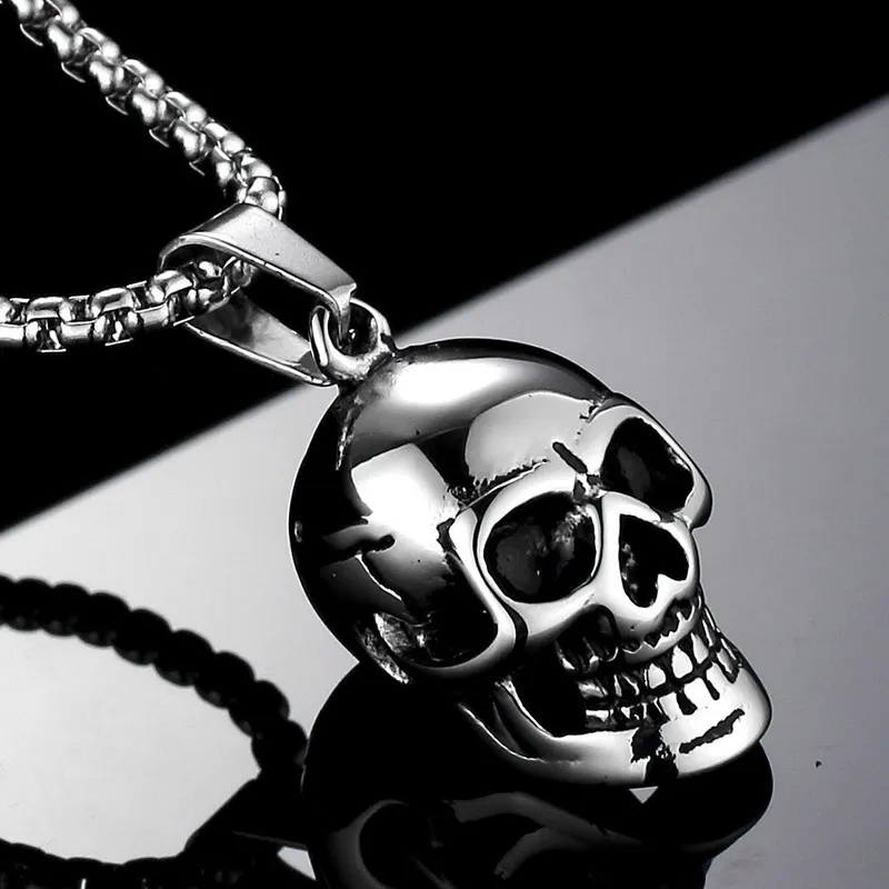 Exaggerated Skull Pendant Necklace Punk Alloy Necklaces For