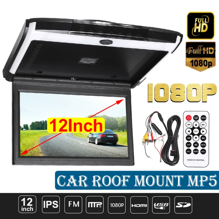 12%20InchFull%20Highquality%20HD%2012V%2024V%20Screen%20Flip%20Down%20Monitor%20Roof%20Mount%20FM%20Radio%20HDMI%20USB%20Player%20-%20Black%20-%20Image%204