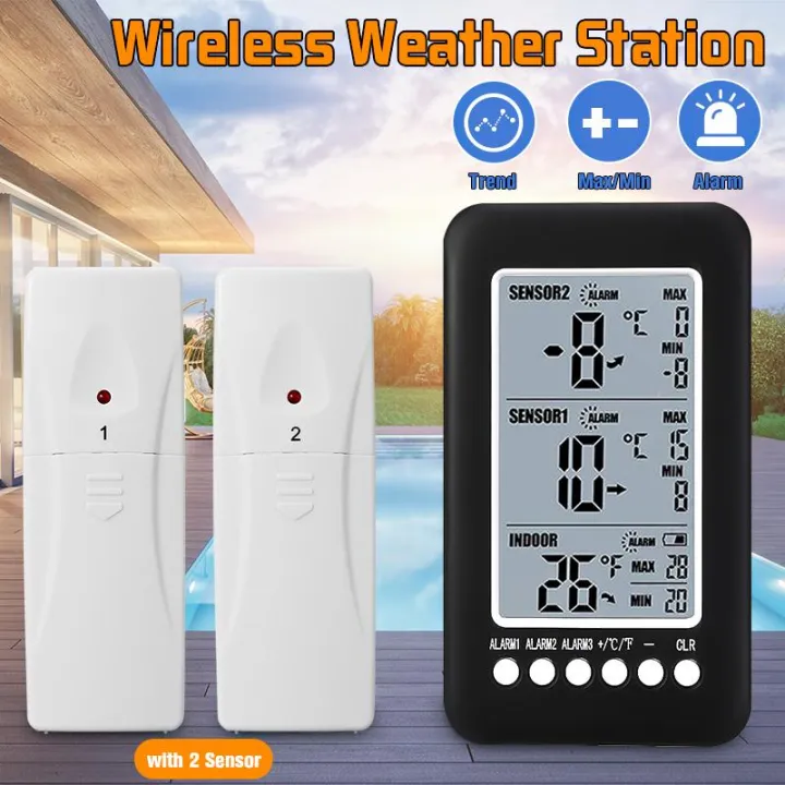 2 Sensor New Digital Freezer Alarm LCD screen Indoor Outdoor - | Daraz ...