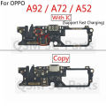 For OPPO A92 A72 A52 USB Charging Port Board Fast Charging Charger Dock Connect Earphone Jack With Microphone Connecting Flex Cable. 