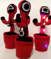 squidgame Electric Squid Game Cactus Super Cute Singing Dancing Plush Puzzle Toy Novelty Gifts for Children. 