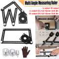 Universal Angularizer Ruler Multi Angle Measuring Template Tool Aluminum Alloy - A: 6-sided. 