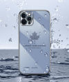 For Realme 9 4G Back Cover with Hand Strap Luxury Shiny 6D Plating Maple Leaves Pattern Protective Case Square Bumper Soft Silicone Mobile Phone Cases. 