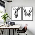 Holding Hands Highquality Black White Picture Canvas Prints Painting Love Wall Decor - A. 