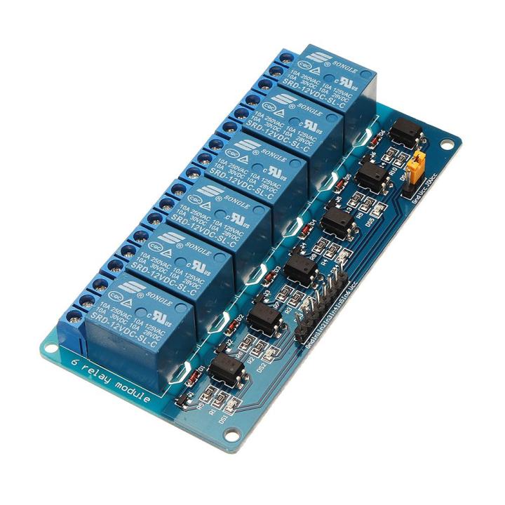 6 Channel 12V Relay Module Low Level Trigger With Optocoupler Isolation ...