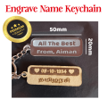 Acrylic Name Custom Keychain Engrave (Jawi,Tamil,China,Melayu,English) NO MIN QTY (1). 