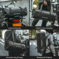 ROCKBROS Motorcycle Rear Seat Bag Waterproof 20-60L Big Capacity Reflective Design Travel Accessories. 