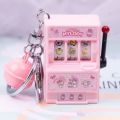 【HBESTY】 Kawaii Sanrio Casino Game Console KeyChain Melody Cinnamoroll Kuromi Cute Fashion Mini Simulation Turn hine Keychain Toy Gift. 