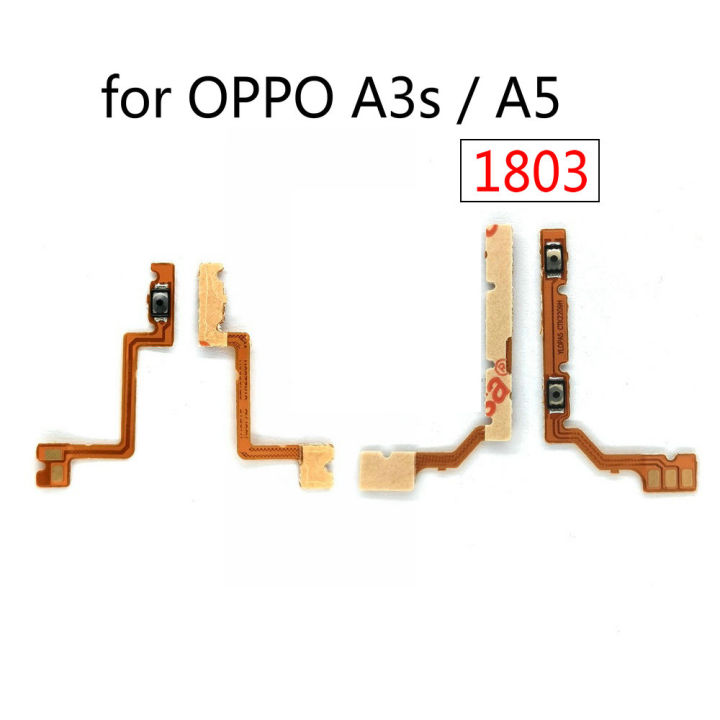 For OPPO A3s A5 1803 Power on / off Switch Button Side Volume Up Down Buttons Flex Cable Replacement Parts