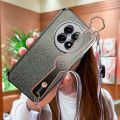 For Realme 12 5G 12x 5G Narzo 70x 5G C65 5G Flash powder electroplating Wrist strap bracket Phone Case Whit lanyard. 