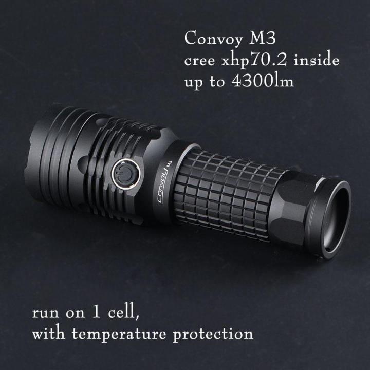 Convoy M3 Portable XHP70.2 4300LM 4 Modes EDC Tactical LED Flashlight