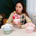 New Sanrio Happy Kawaii LED Cinnamon Roll Kuromi Melody Cartoon Filled Animal Plush Pendant Doll Creative Cute Cake Singing Toy Children's Birthday Gift. 