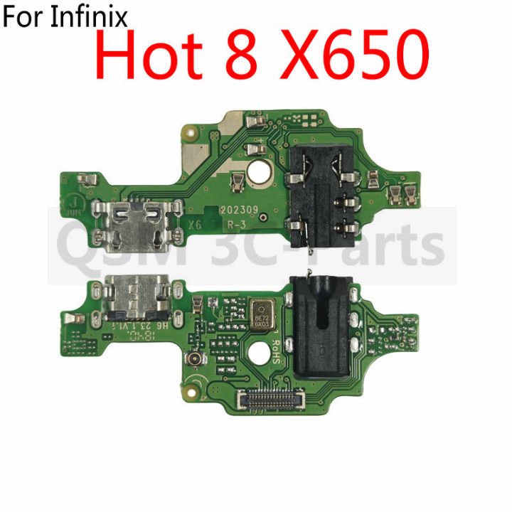 For Infinix Hot 8 X650 USB Charging Board Dock Charger Port Plug Headphone Audio Jack Microphone MIC Flex Cable