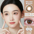 Mrs.H Big Eyes Brown Grey Colored Doll Eye Contact Lenses soft lens 14.2-14.5mm. 