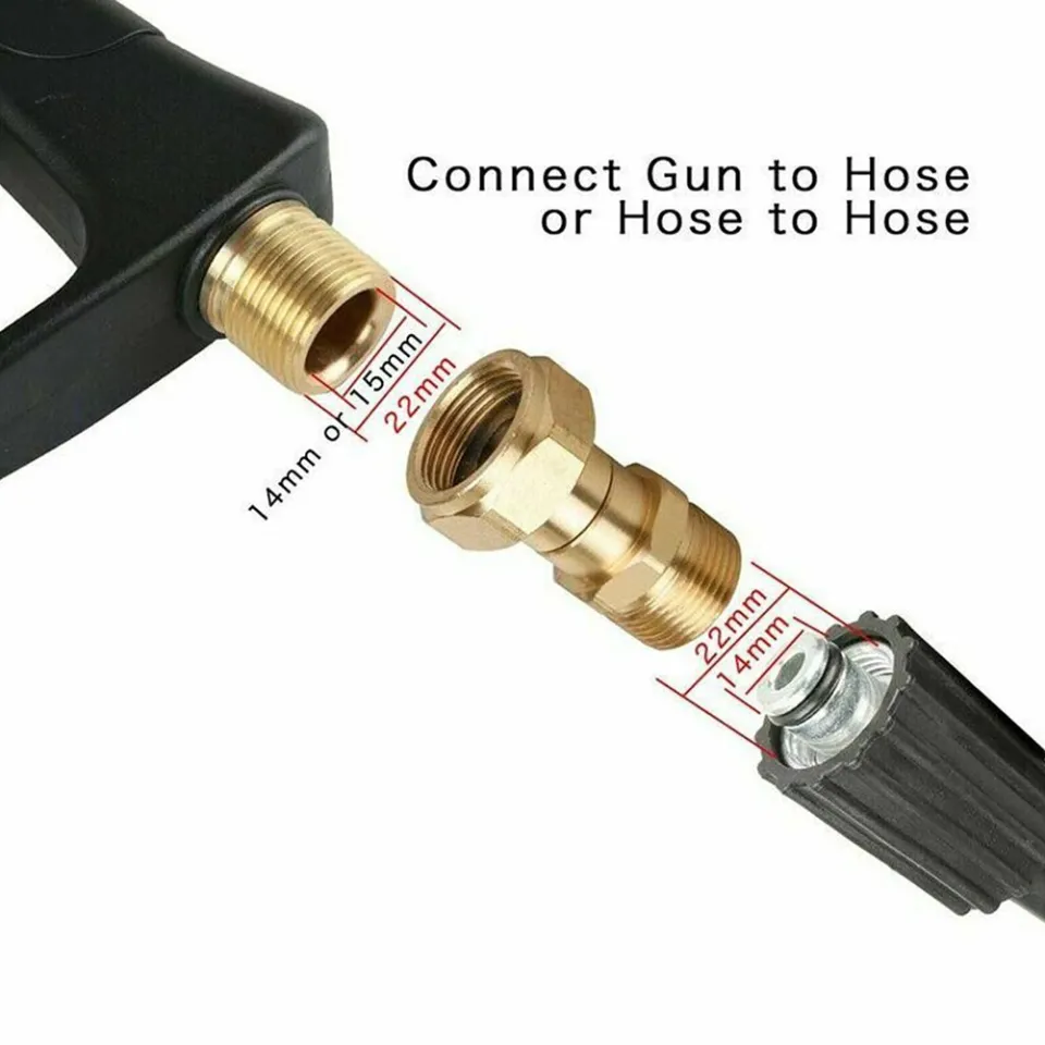 Raccord Pivotant Laveuse Haute Pression M22 14mm - Laiton, Couleur Cuivre, Neuf - Pour Tuyaux Et Adaptateurs