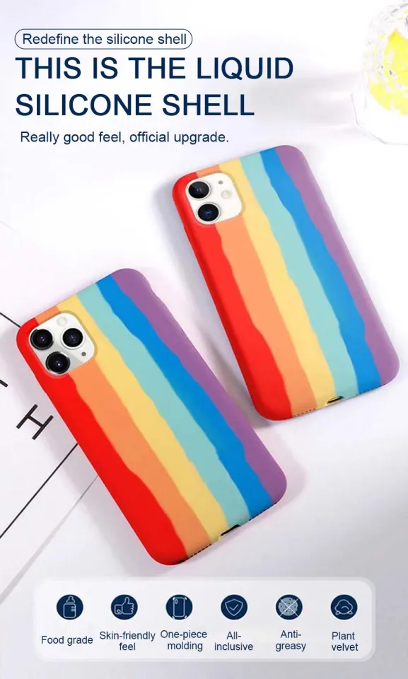 Luxury Rainbow Silicone Back Cover Case For iPhone 11 X Xr Xs Max