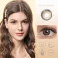 [Dubai&New Arrivals] Magister Lens Doll Eyes 14.2mm Russo Colored Contact Lenses Brown Gray Makeup. 