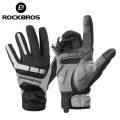 ROCKBROS Full Finger Cycling Gloves Windproof Thermal Warm Fleece Gloves Motorcycle Gloves Snow Skiing Sport Gloves Sports Equipment. 