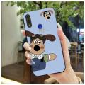 For Redmi Note 7 Back Cover Case Cartoon cattle Square Frame Shockproof Non-slip Camera Lens Protector Phone Cases. 
