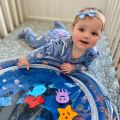 Children's Inflatable Pat Pad Water Play Mat Inflatable Baby Mat Water Pad PVC Ocean Fish Water Pad Toy Cushion Gift for Infants Toddlers Boys Girls Round Play Mat. 