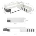 Punch-Free Storage Corner Rack Shelf Towel Hanger Hook Bathroom Kitchen Shelf - Grey. 