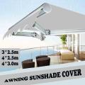 Gray Outdoor Folding Arm Awning Sunshade Cover Cloth Retractable Balcony Canopy-4*3m - Not Specified. 