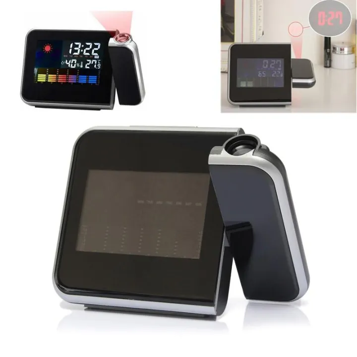 Led. Time Projector Digital LED Highquality Alarm Time Dual Laser Wall Projector Projection ...