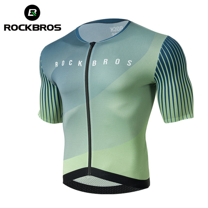 ROCKBROS Men Cycling Jersey Breathable MTB Road Racing Bike Shirt Summer Short Sleeve Bicycle Clothes