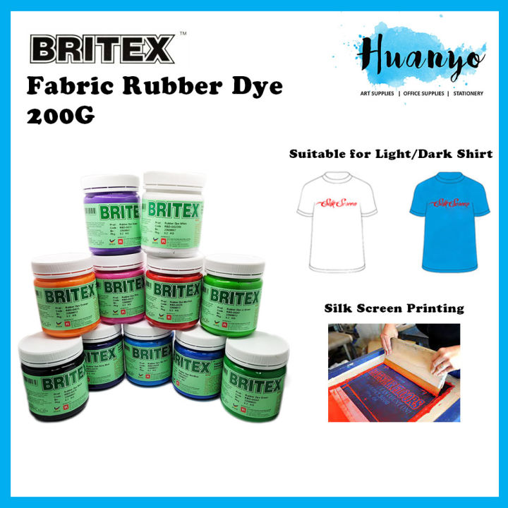 Pelaka Britex Rubber Dye Paint Gloss 200ML For Light Dark Colour Fabric ...