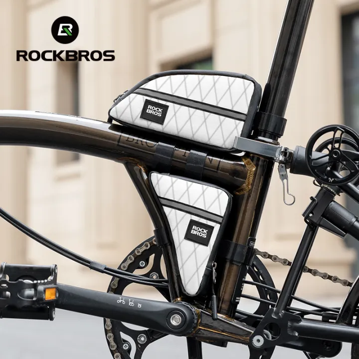 ROCKBROS Folding Bike Triangle Bags Bicycle Brompton Tube Front Frame Bag 0.3/0.25L MTB Road Cycling Pocket Bag