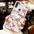 For Redmi Note 7 Back Cover Case Fashion Cute kitty Square Frame Soft Silicone Shockproof Camera Lens Protector Phone Cases. 