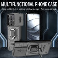 For Redmi Note 14 Pro Plus 5G Case With Slide Camera Cover Built in 360° Rotate Ring Stand Kickstand Full-Body Rugged Shockproof Protective Phone Cover. 