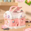 TEMI Cute Mushroom House Piggy Children Cartoon Coin Bank Student Gift Money Saving Box Key Kids Pretend Toys. 