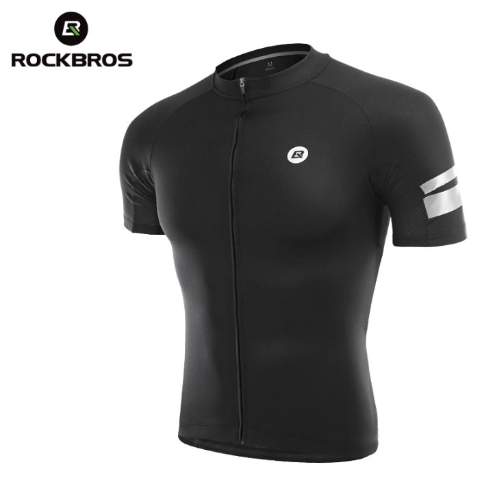 ROCKBROS Summer Cycling Jersey Bicycle Clothes Men Women Shorts T-shirt MTB Road Bike Breathable Black White Color