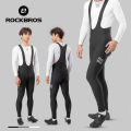 ROCKBROS Men's Cycling Bib Pants Autumn/Winter Fleece Warmth Cycling Suspenders Trousers Rear Net Pocket Bicycle Pants With Cushioning Pad Wear Sport Clothing. 
