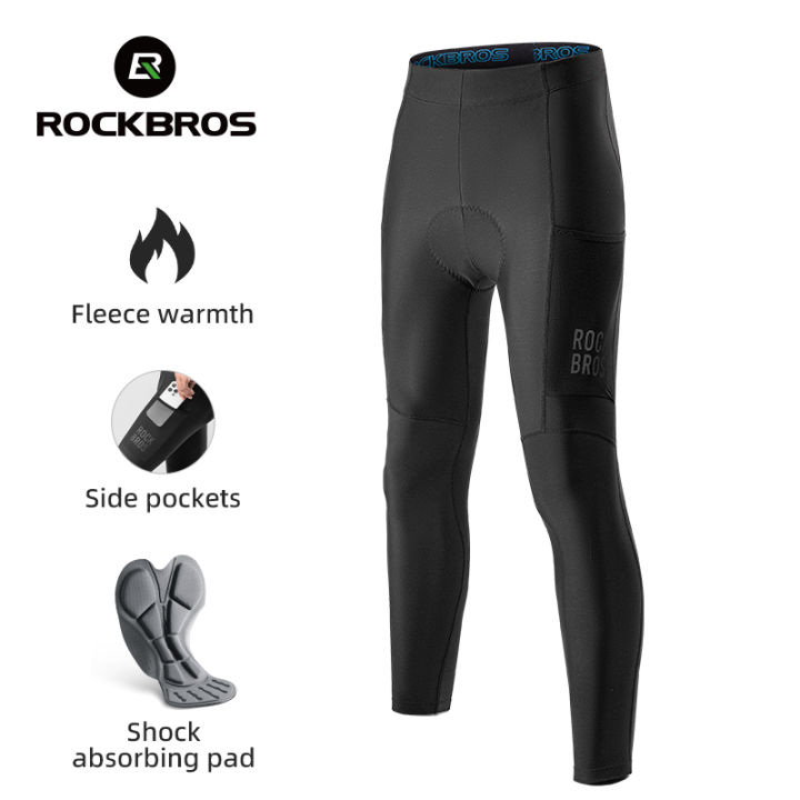 ROCKBROS%20Men%E2%80%99s%20Autumn/Winter%20Fleece%20warmth%20Cycling%20Trousers%20Side%20pockets%20Bike%20Pant%20Cushioning%20pants%20Pad%20For%205-6H%20long-distance%20Riding%20Sport%20Clothing%20-%20Image%205